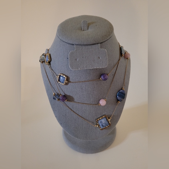 Vintage Ultra Long Multi Stone Necklace - Picture 1 of 7